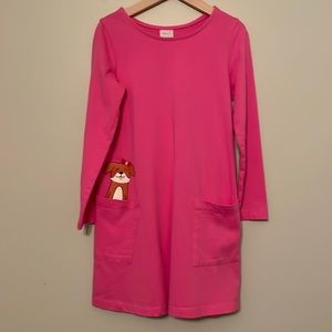 Girls Pink Hanna Andersson Puppy Dress Size 6 7